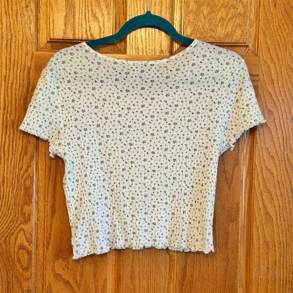 American Eagle Women's Floral Baby Tee Size M Multicolor Casual Summer - Picture 2 of 5